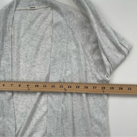 MONROW Women's Cream Lightweight Cotton Cashmere Open Front Cardigan Size Small - Picture 6 of 7